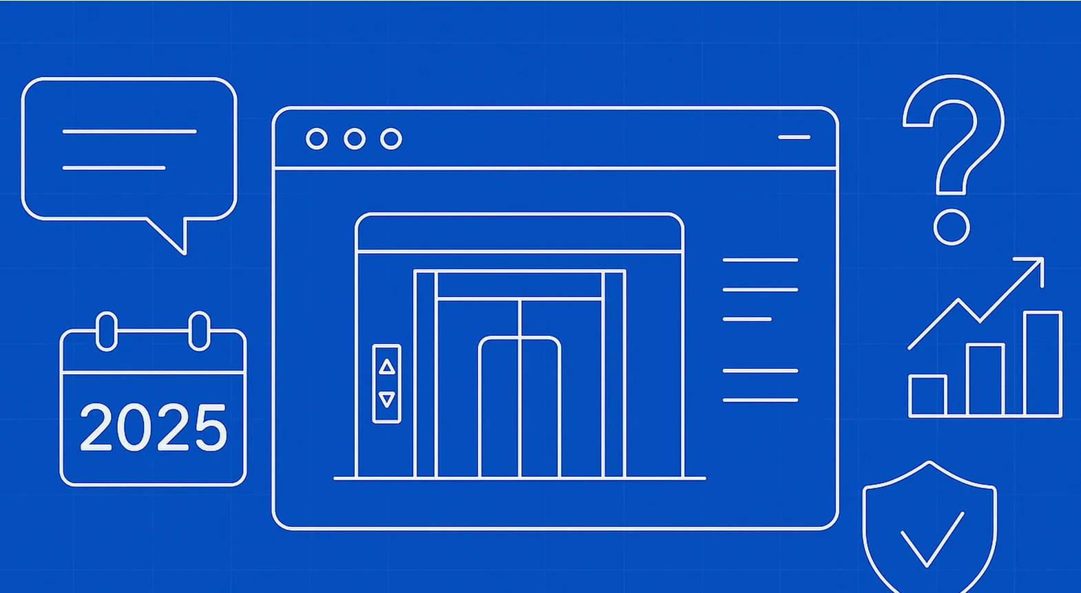 Example of elevator company website without a CTA