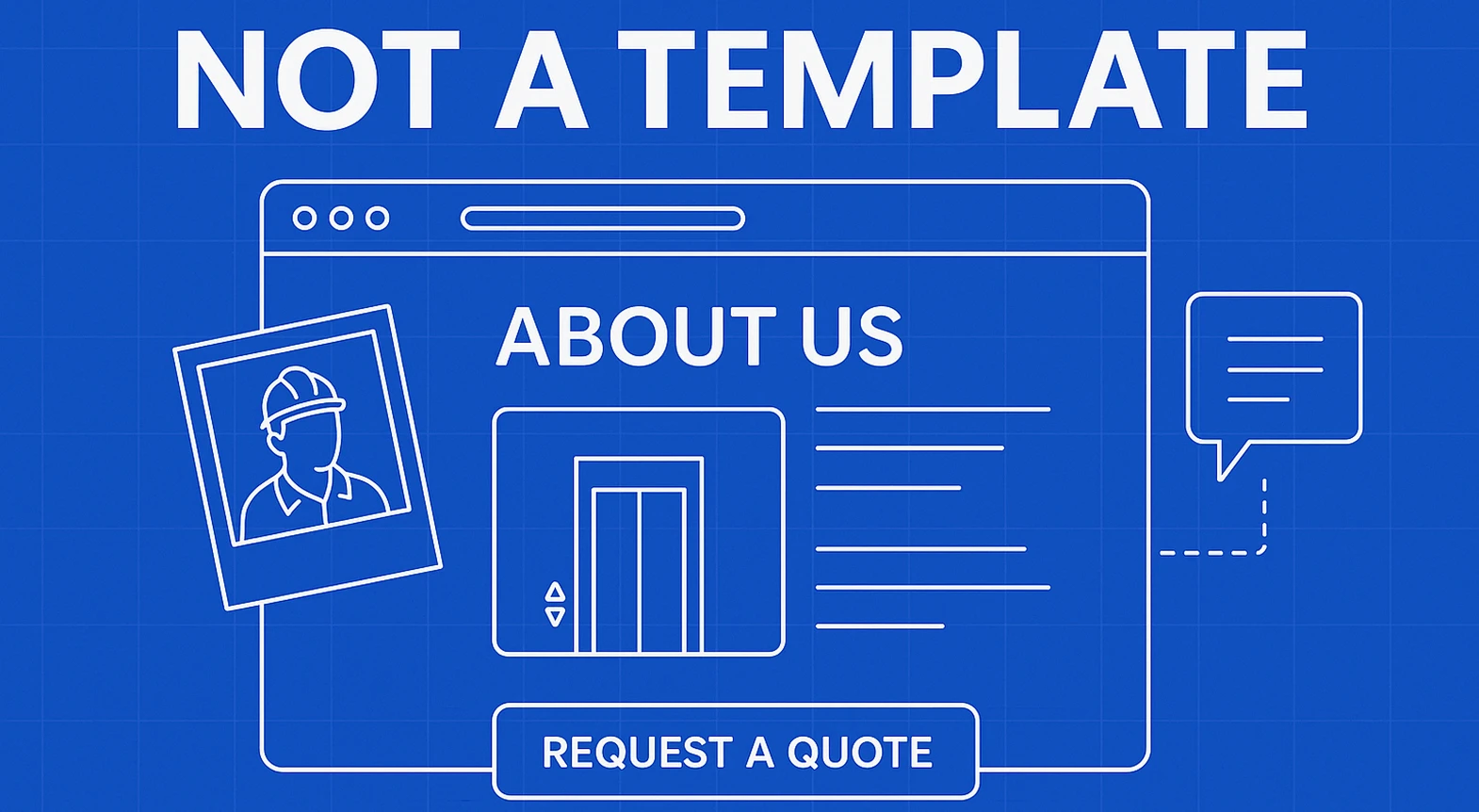 Example of elevator company website without a CTA